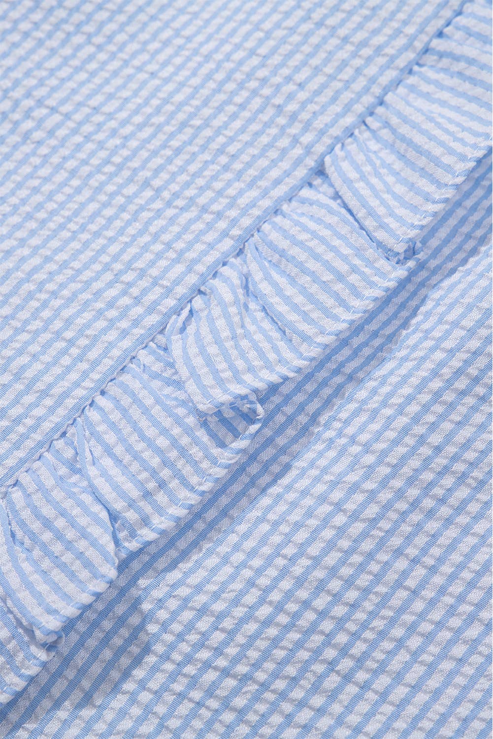 Texture Striped Ruffled Shirt