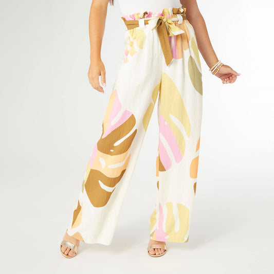 Lyla Printed Flowy Pant with Tie Waist
