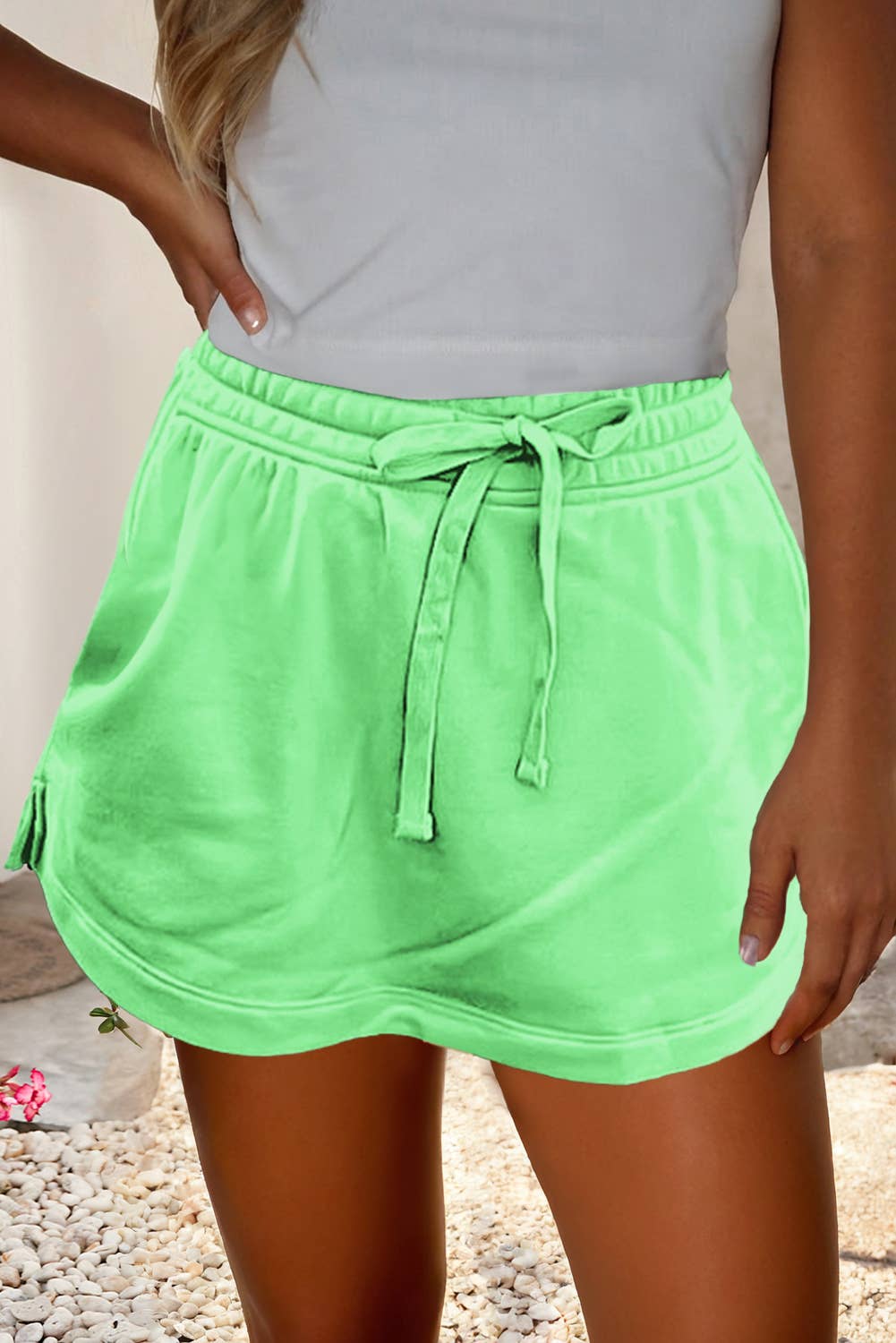LDC French Terry Drawstring Mini Skort with Pockets