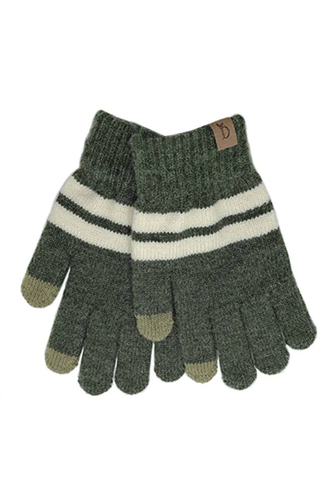 Super Soft Striped Knit Touch Gloves