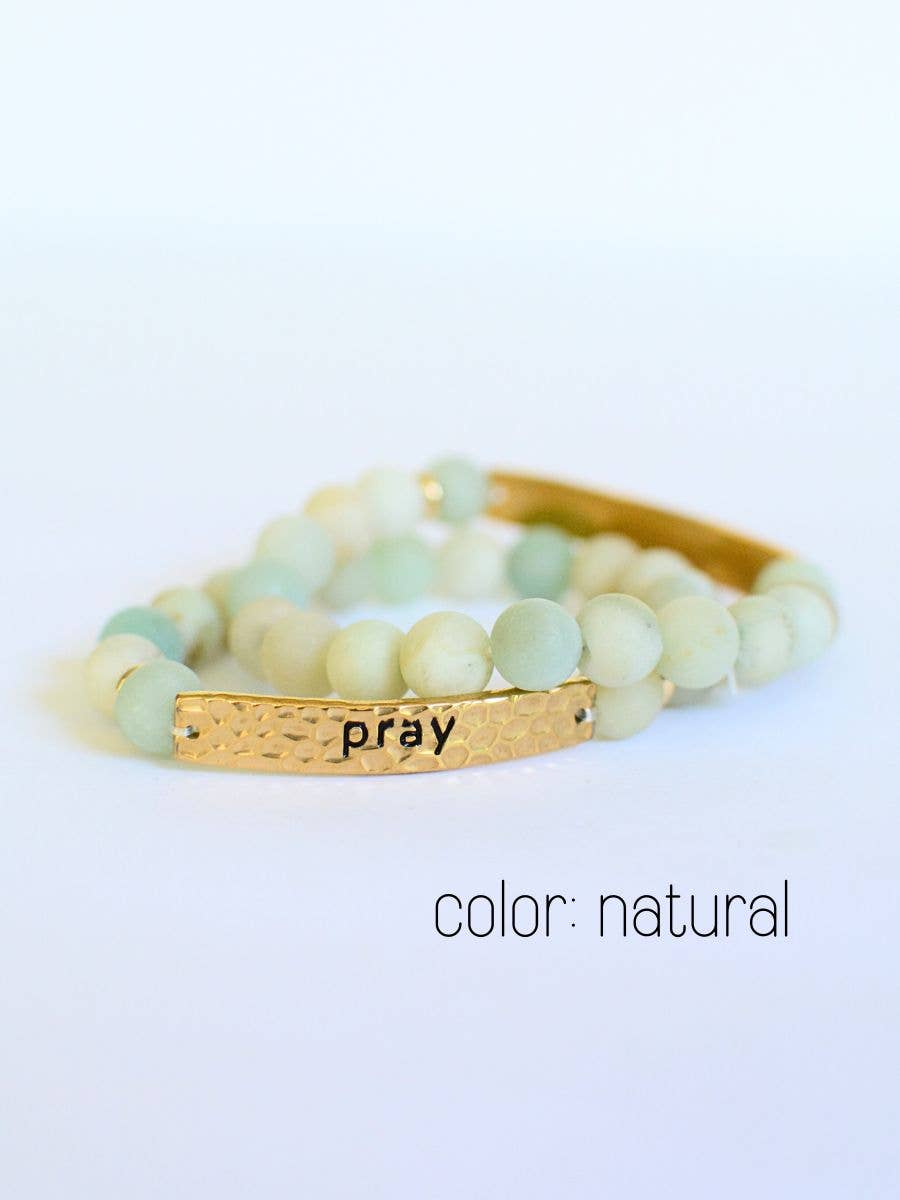Pray Bracelet – Christian Faith, Catholic Jewelry, Stone