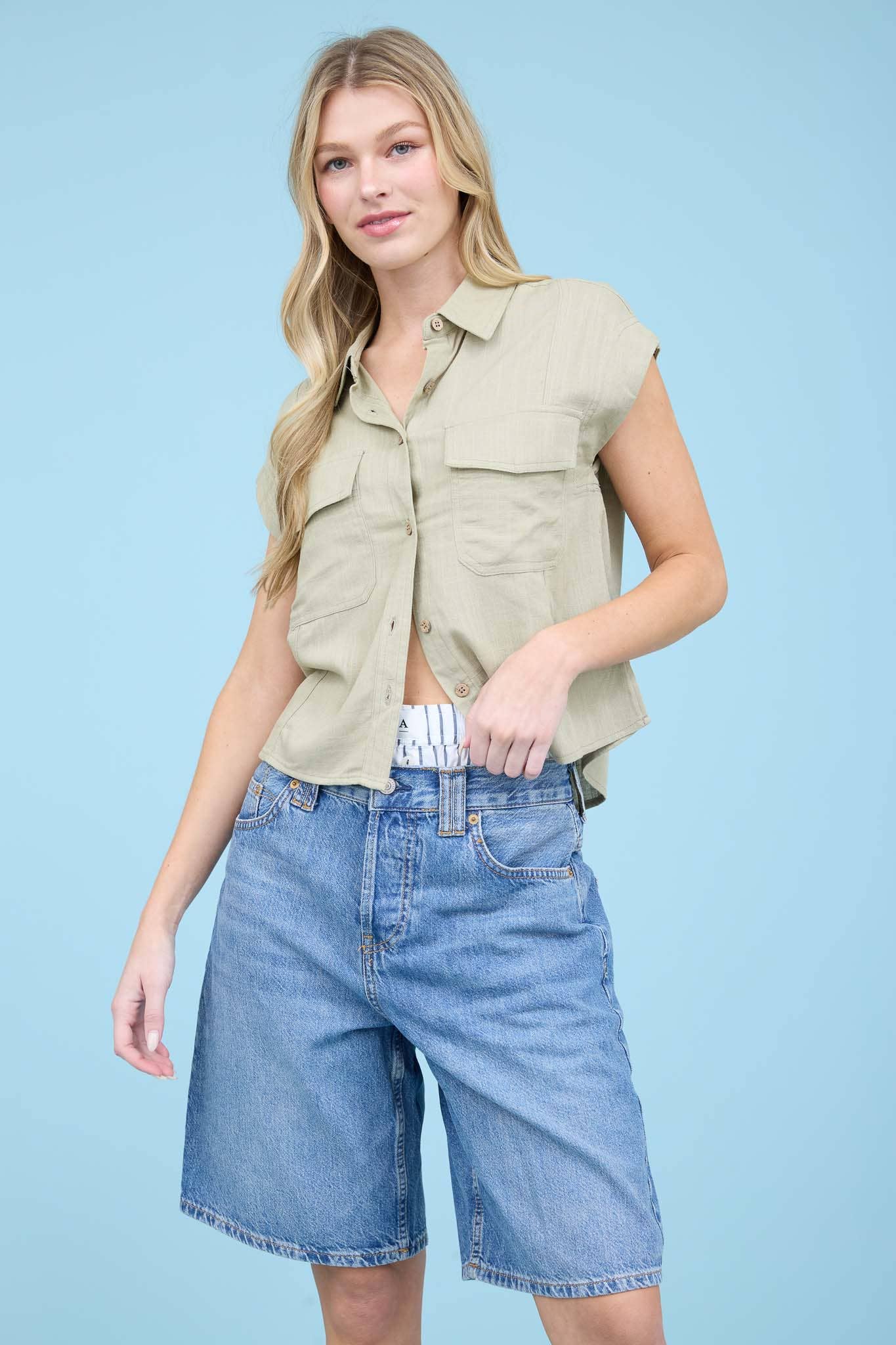 Short Sleeve Linen Button Down Shirt