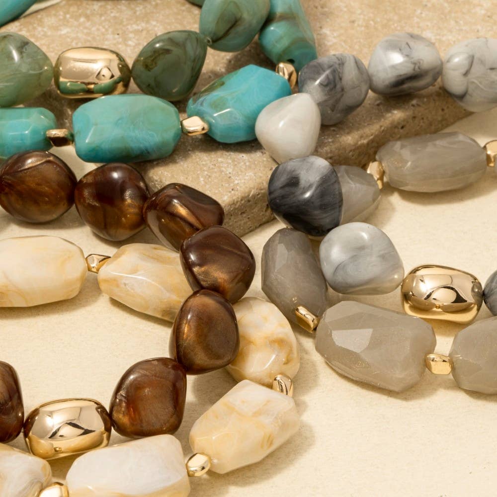 Mixed Chunky Beaded Bracelet Set