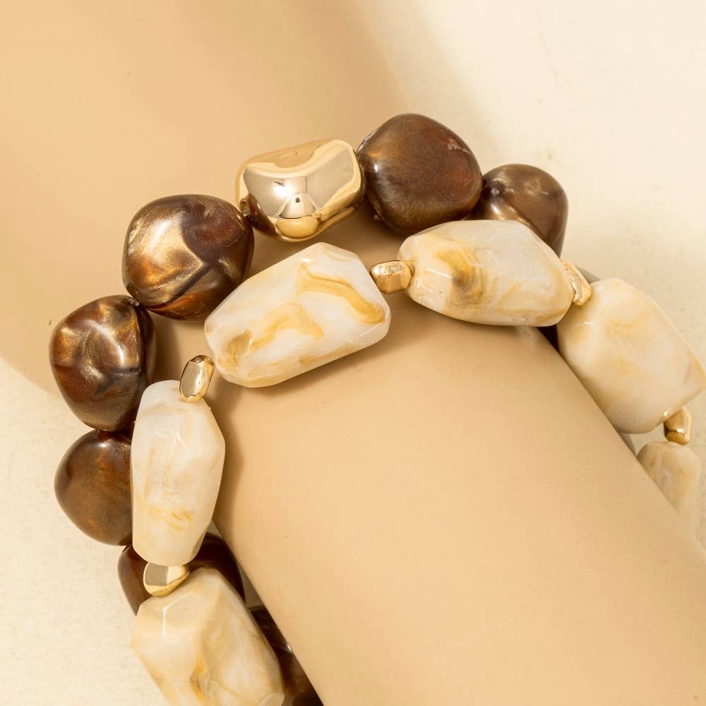Mixed Chunky Beaded Bracelet Set
