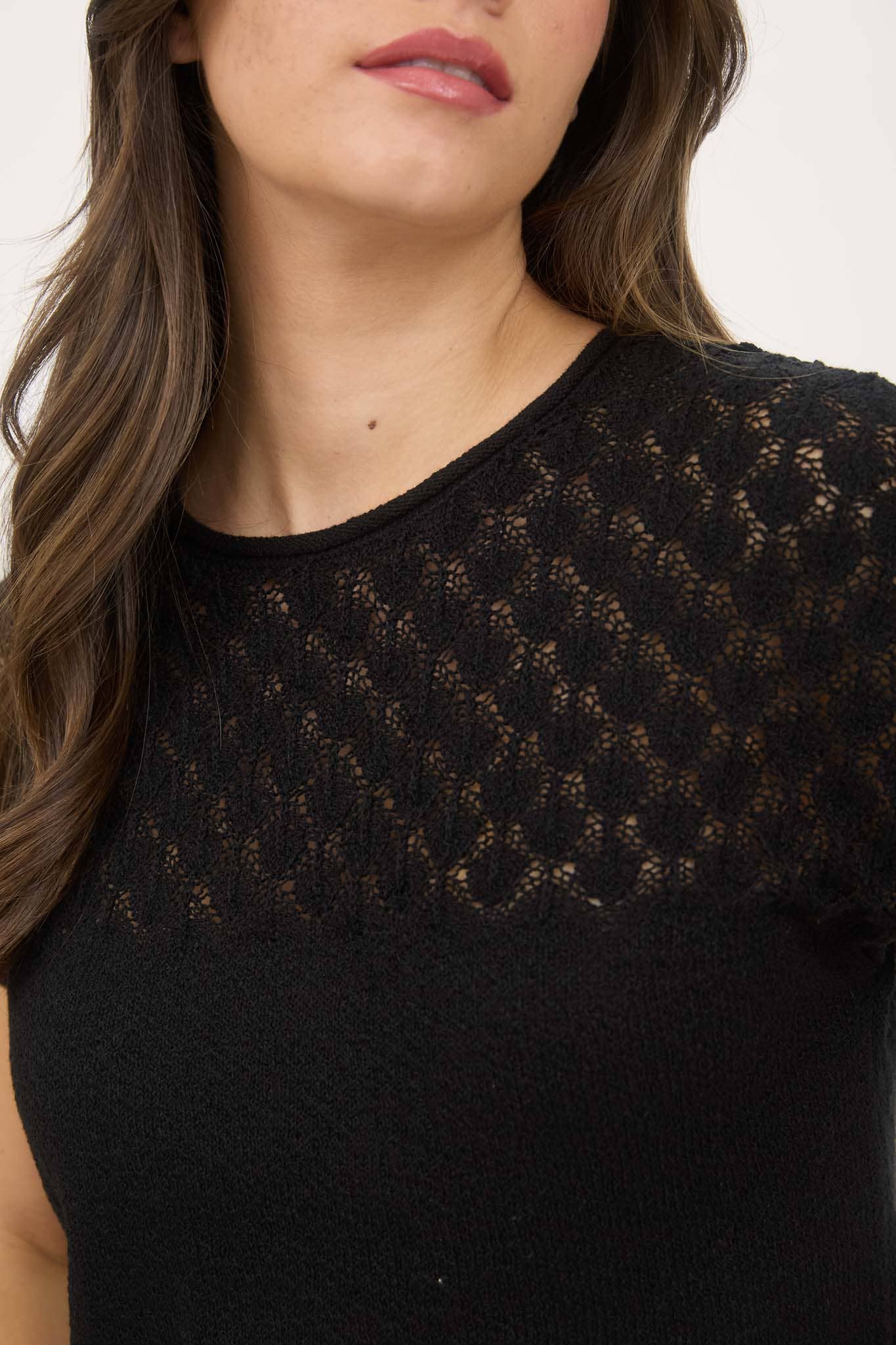 Eyelet Sweater Knit Top
