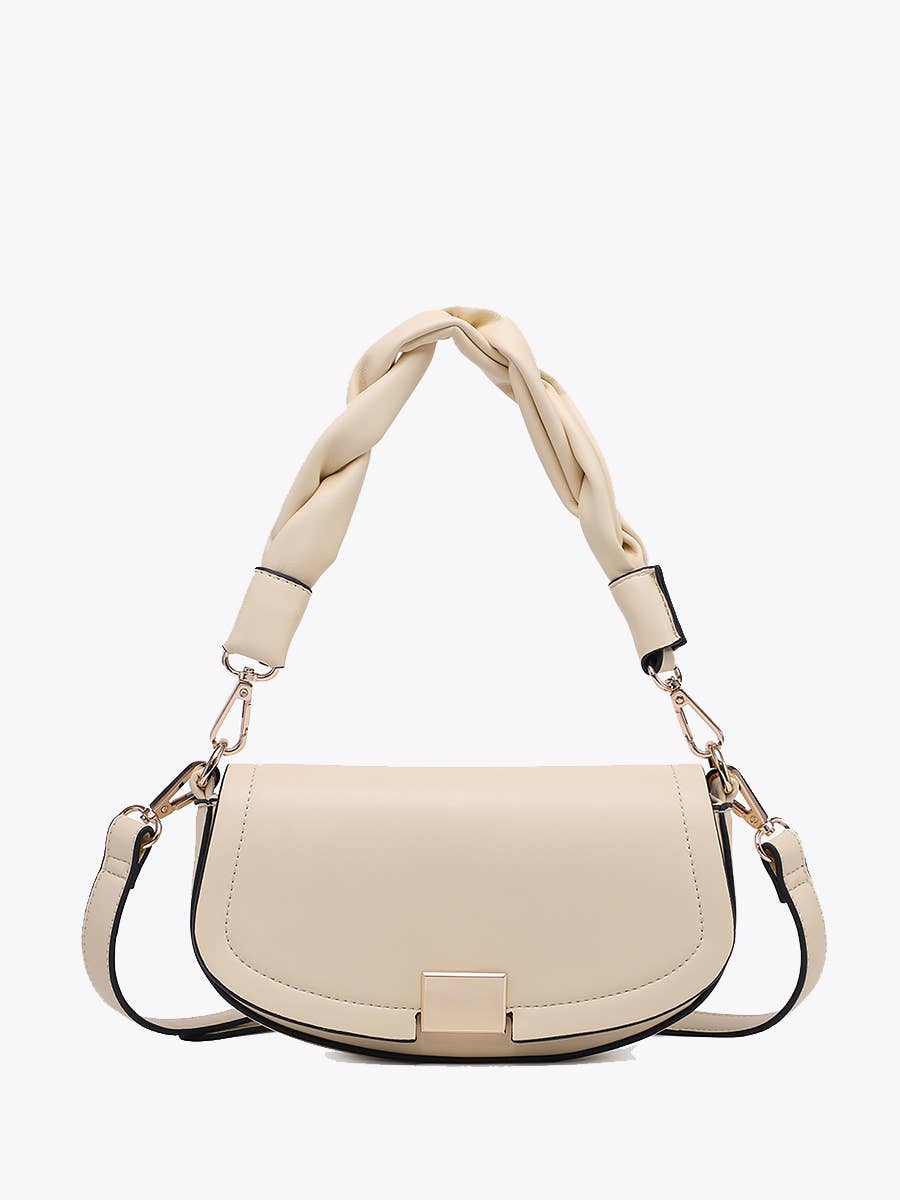 Flapover Crossbody w/ Woven Strap