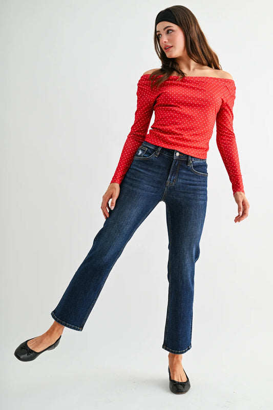 MICA Denim Mid-Rise Straight Ankle