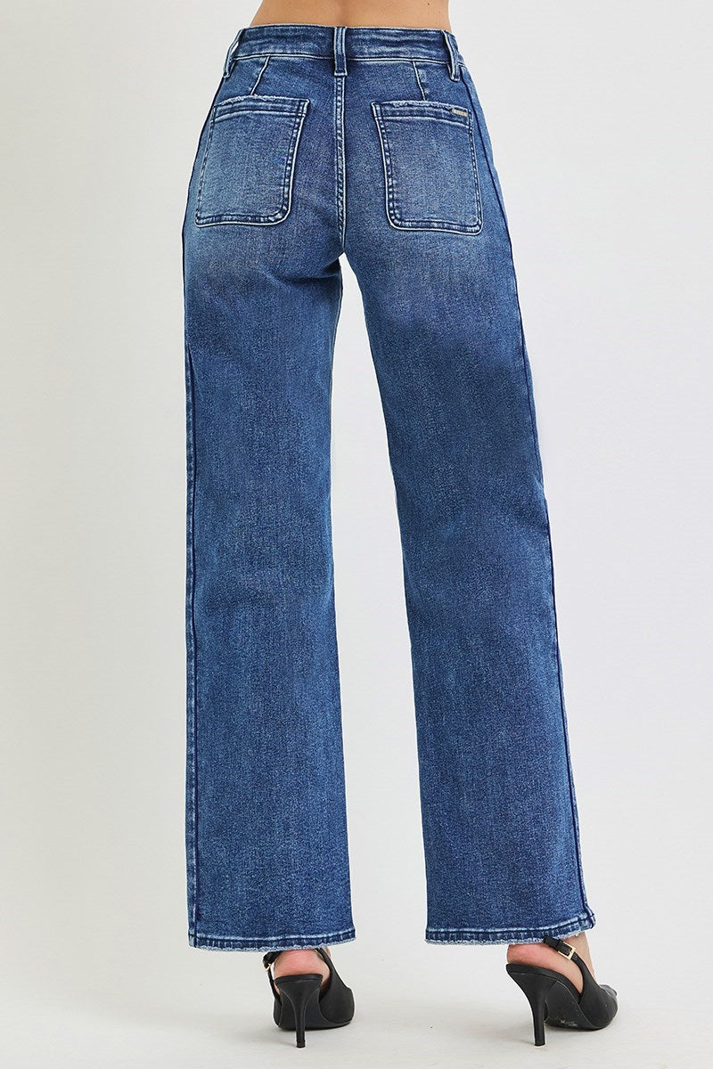Risen Jeans High Rise Dark Trousers