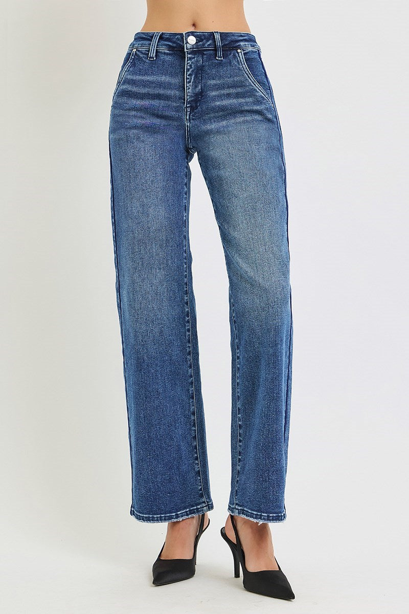 Risen Jeans High Rise Dark Trousers