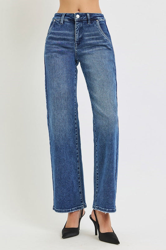 Risen Jeans High Rise Dark Trousers