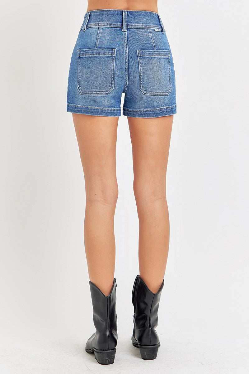 Risen Jean Shorts in Medium Wash