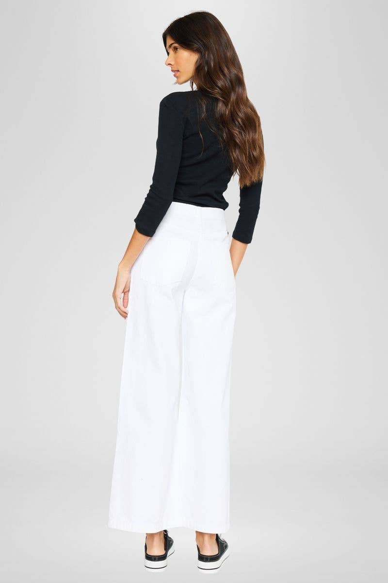 Ultra High Rise Wide Leg Jeans White Kan Can
