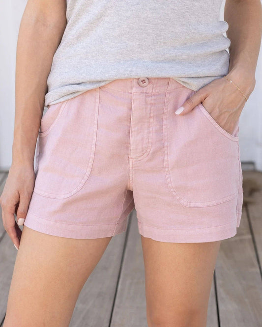 Linen Shorts in Blush