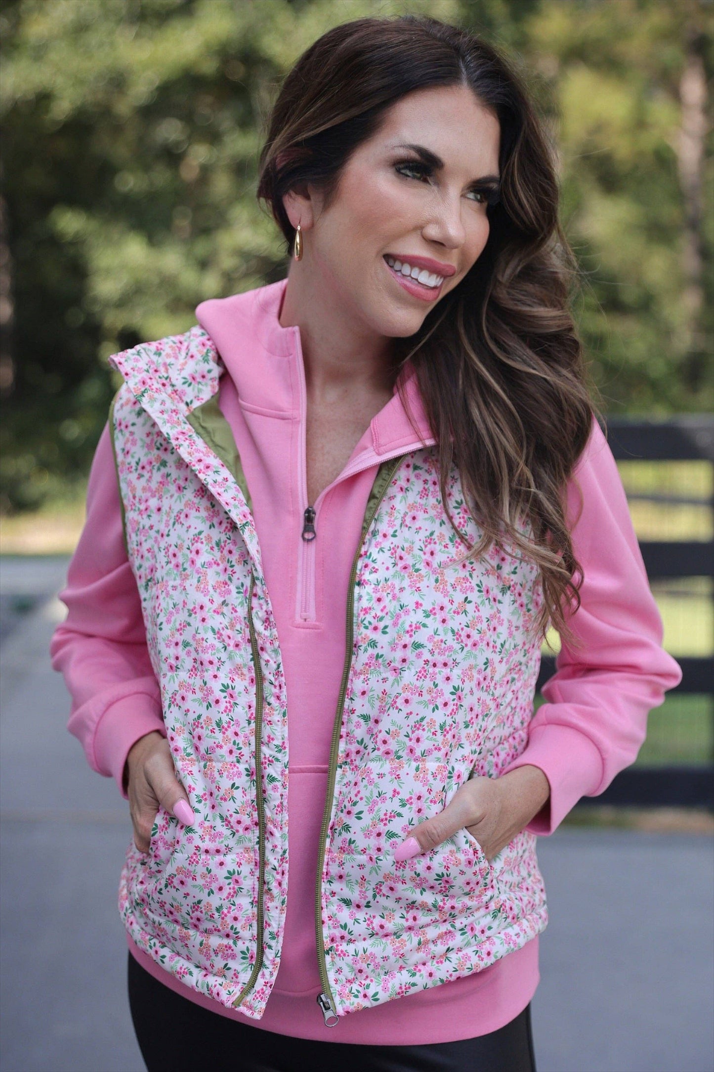 Delilah Floral Puffer Vest
