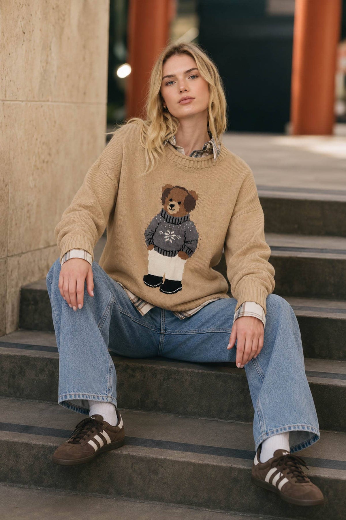 Teddy Bear Crew Neck Sweater