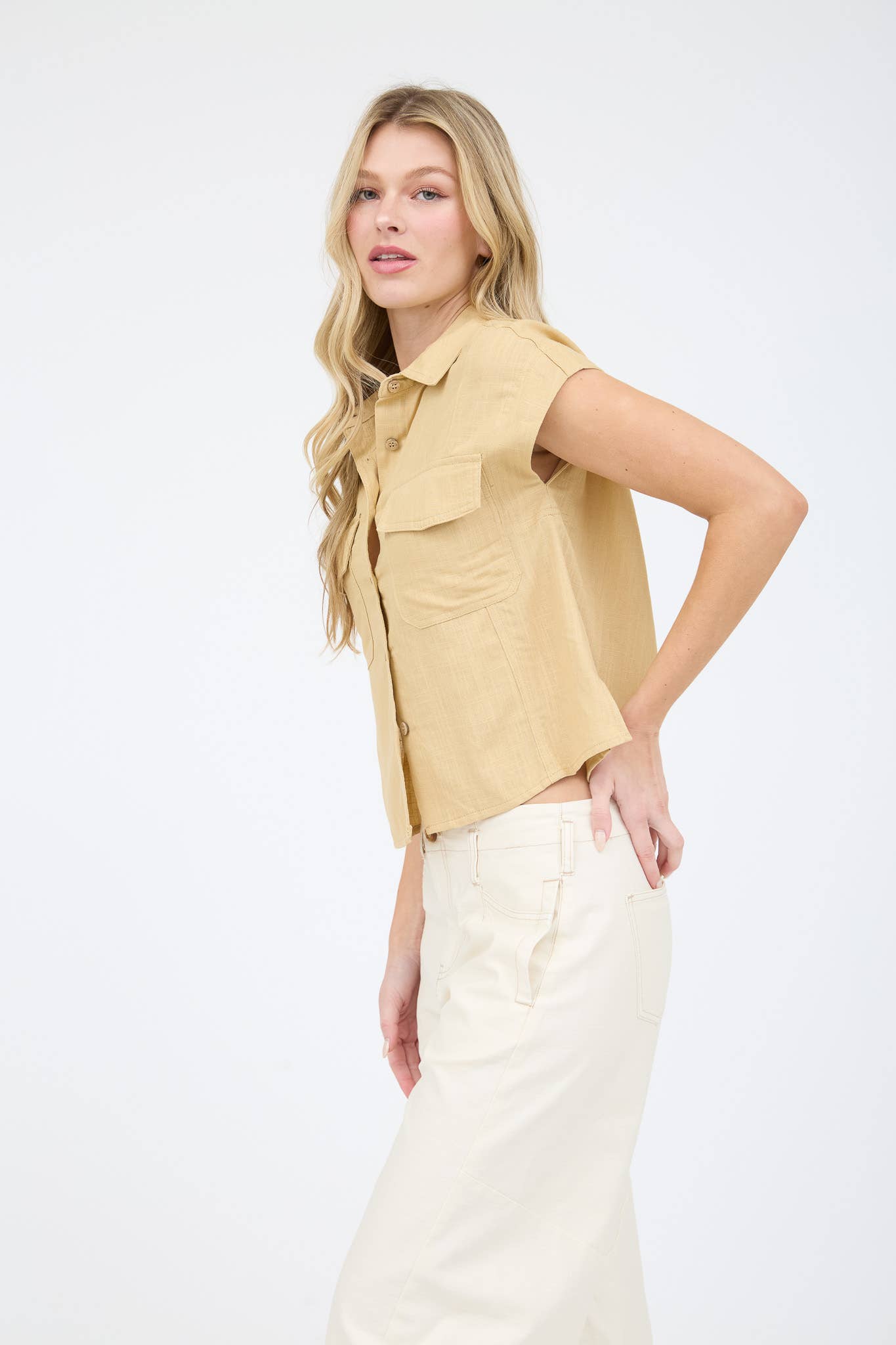 Short Sleeve Linen Button Down Shirt