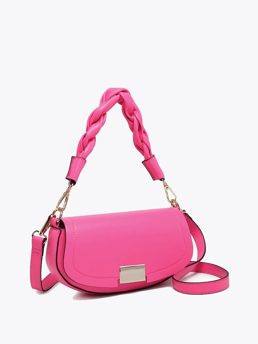Flapover Crossbody w/ Woven Strap
