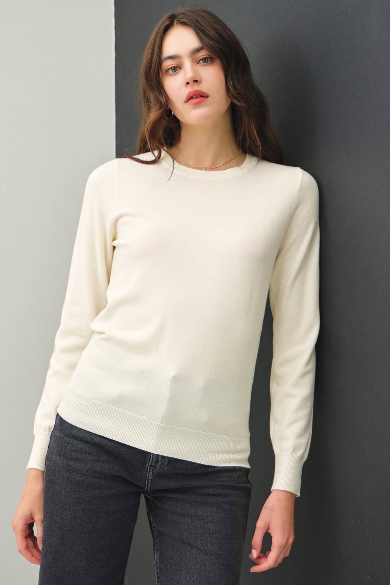 Crew Neck Soft Knit Sweater