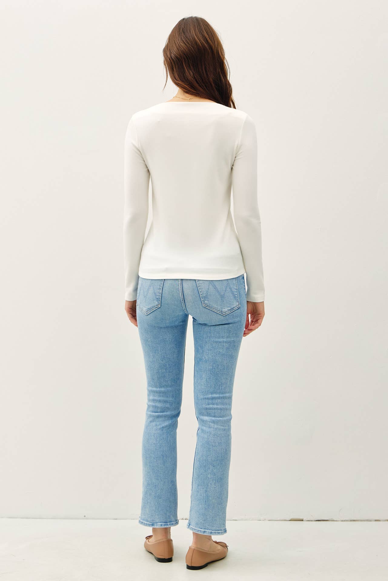 Basic Boat Neck Long Sleeved Top