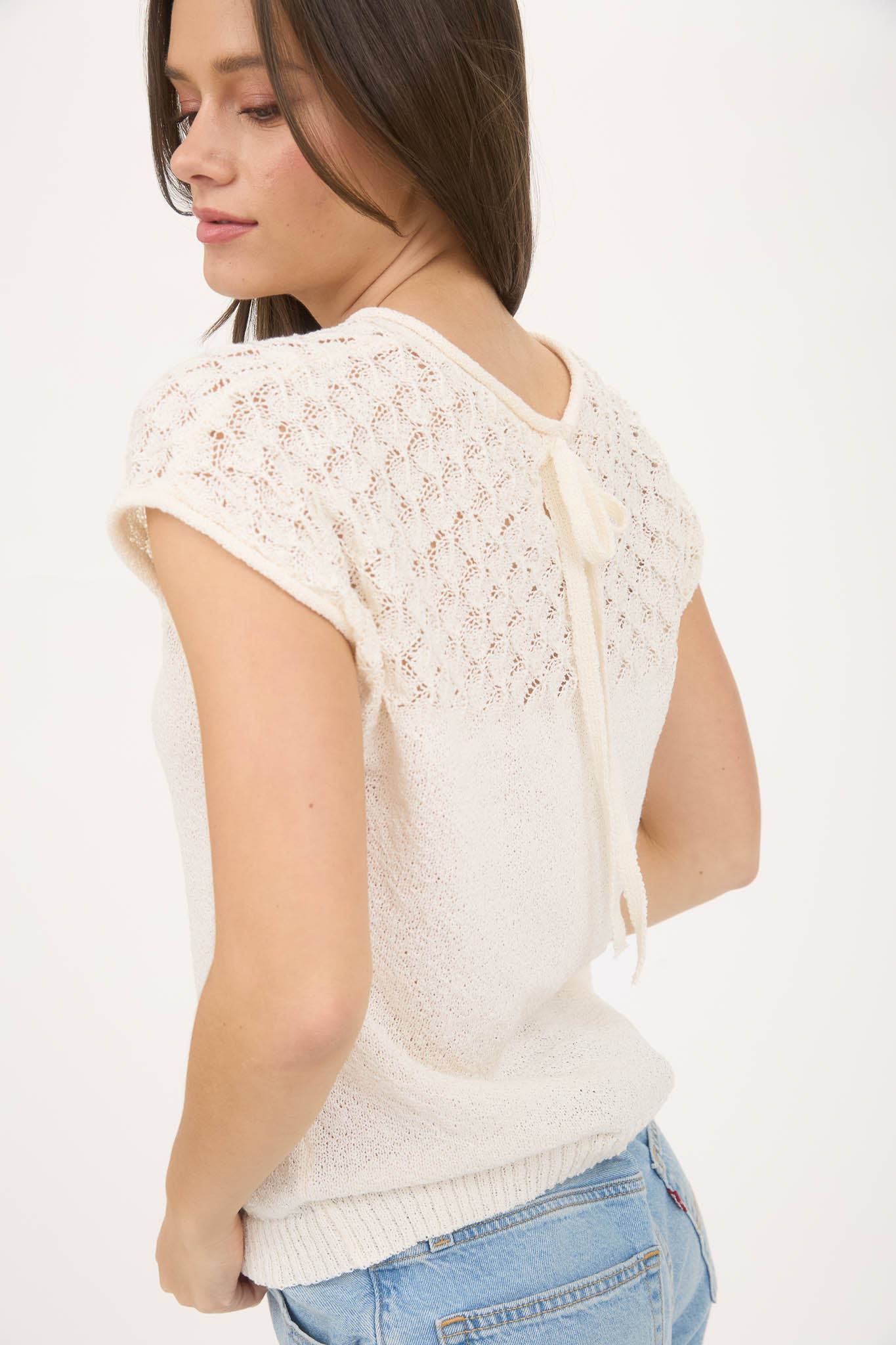 Eyelet Sweater Knit Top