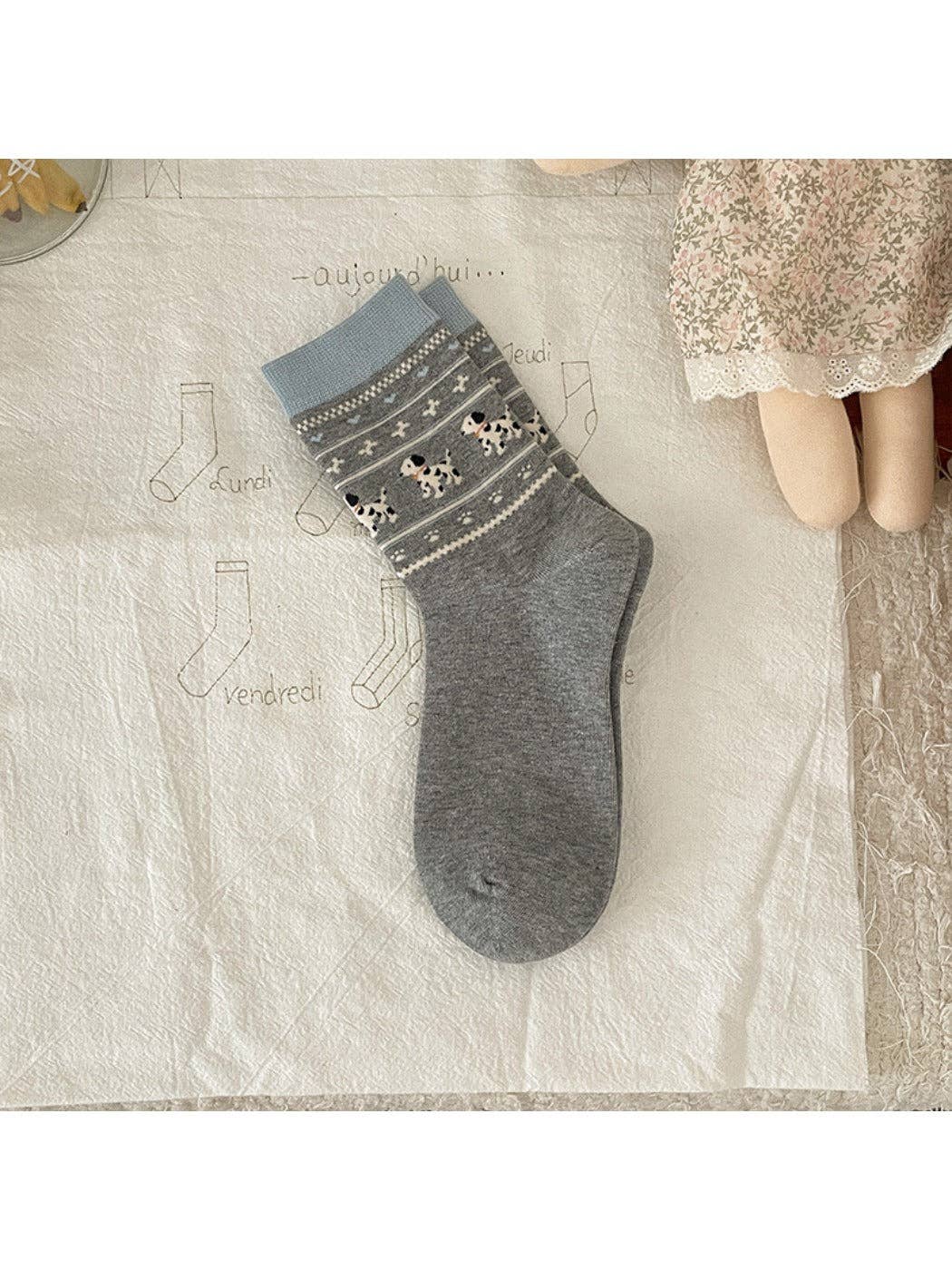 Animal Pattern Cute Pattern Mid-Calf Socks