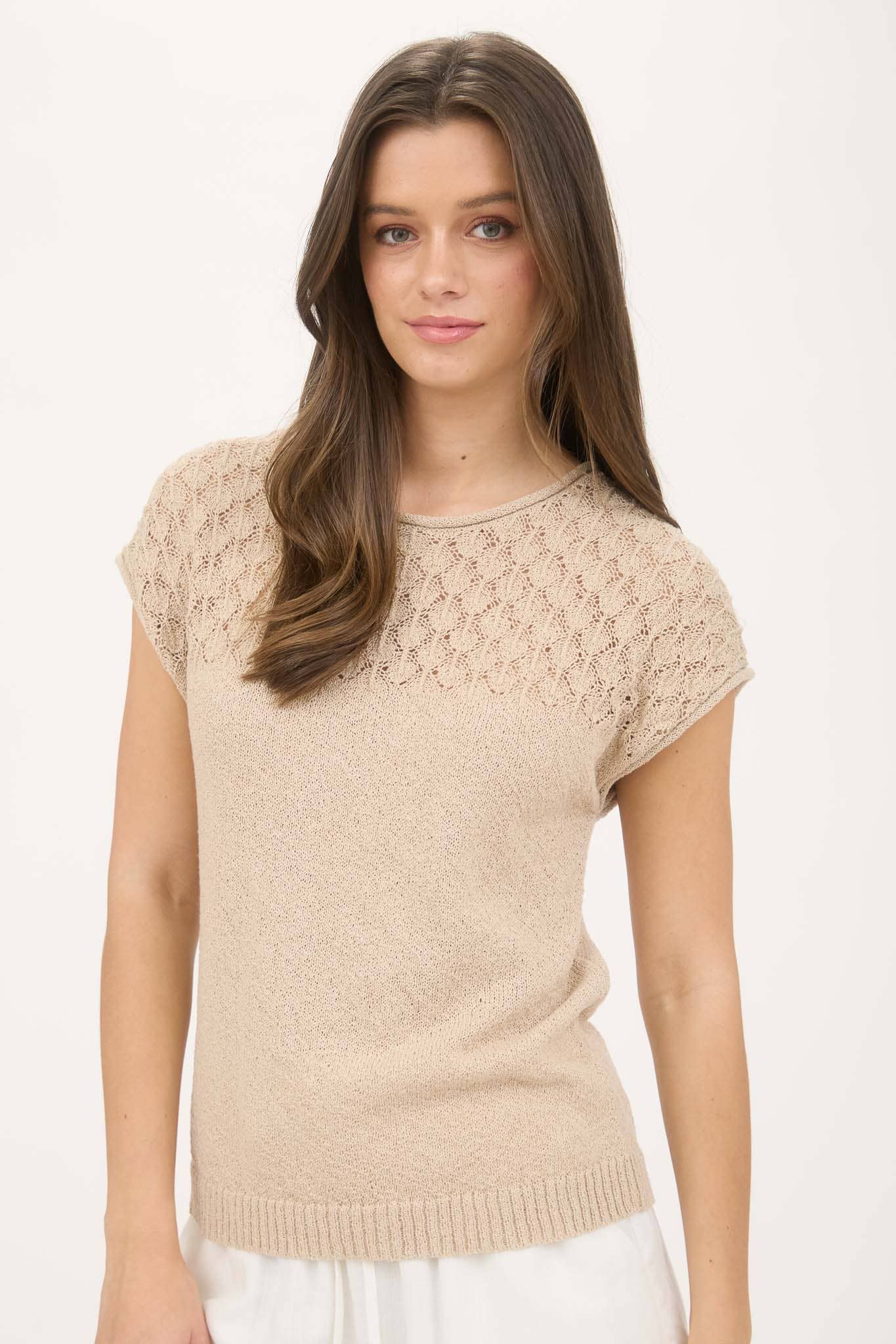 Eyelet Sweater Knit Top