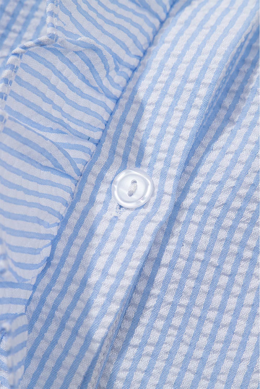 Texture Striped Ruffled Shirt