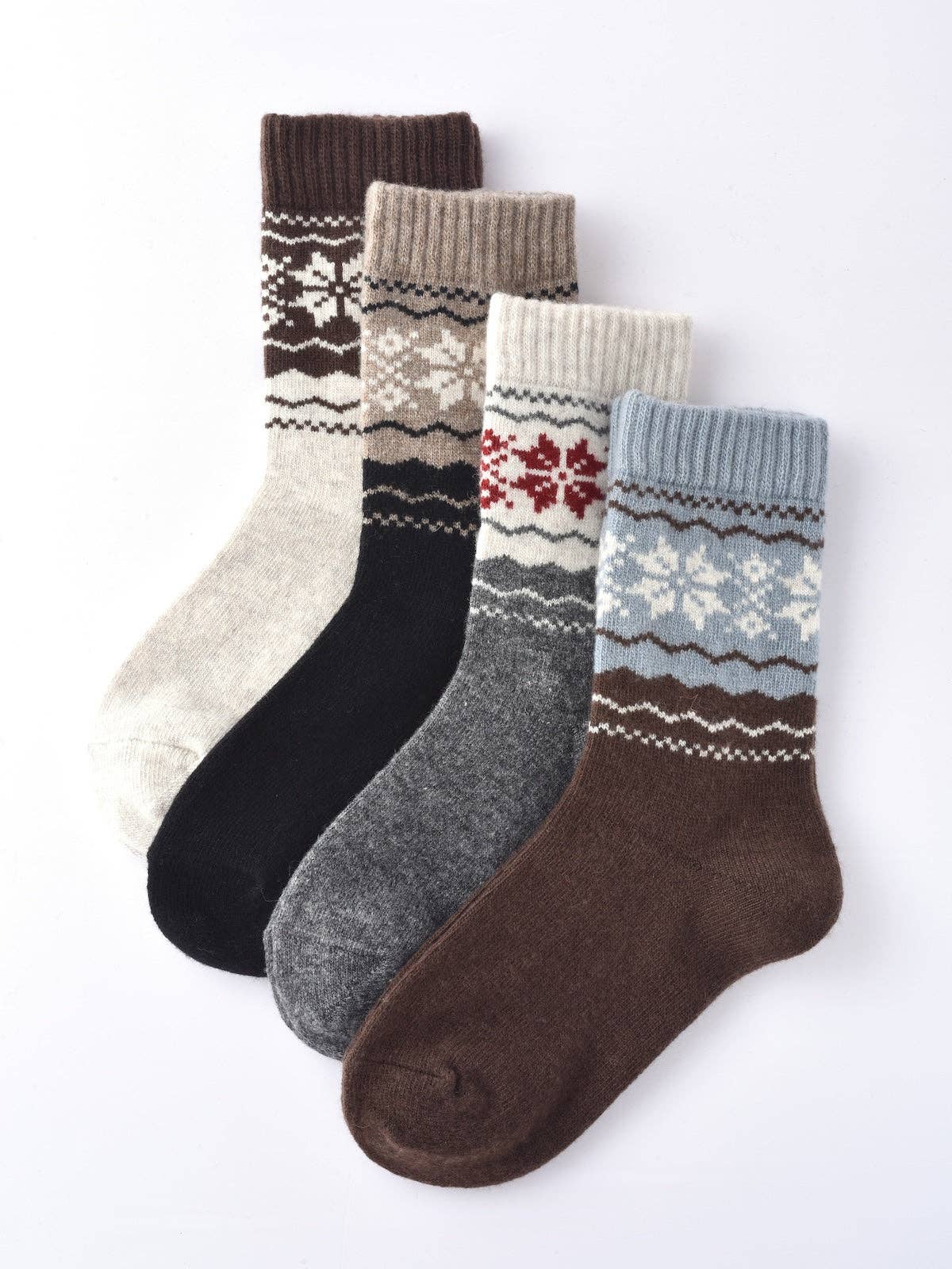 ThickSnowflake Patterned Mid-calf Socks