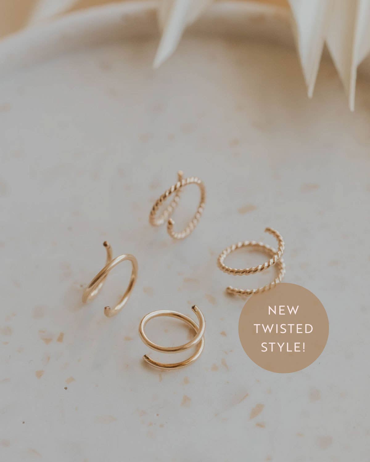 Tiny Twist Earrings 14kt Gold Fill + Sterling Silver