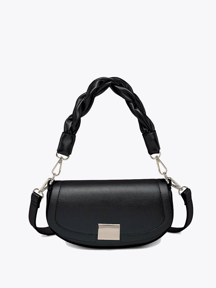Flapover Crossbody w/ Woven Strap
