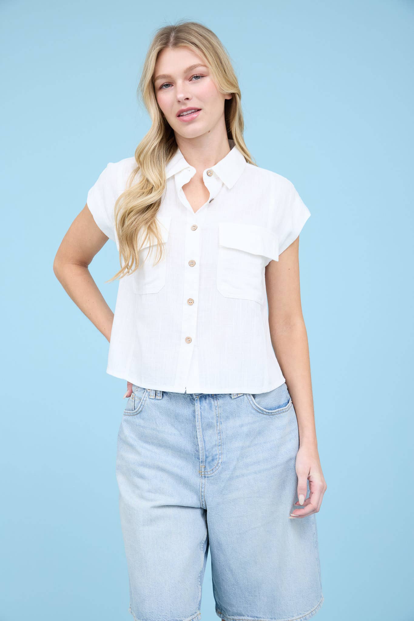 Short Sleeve Linen Button Down Shirt