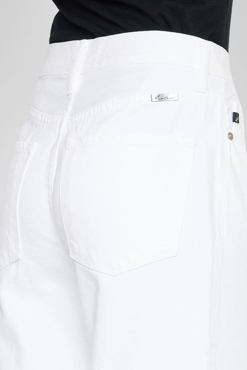 Ultra High Rise Wide Leg Jeans White Kan Can