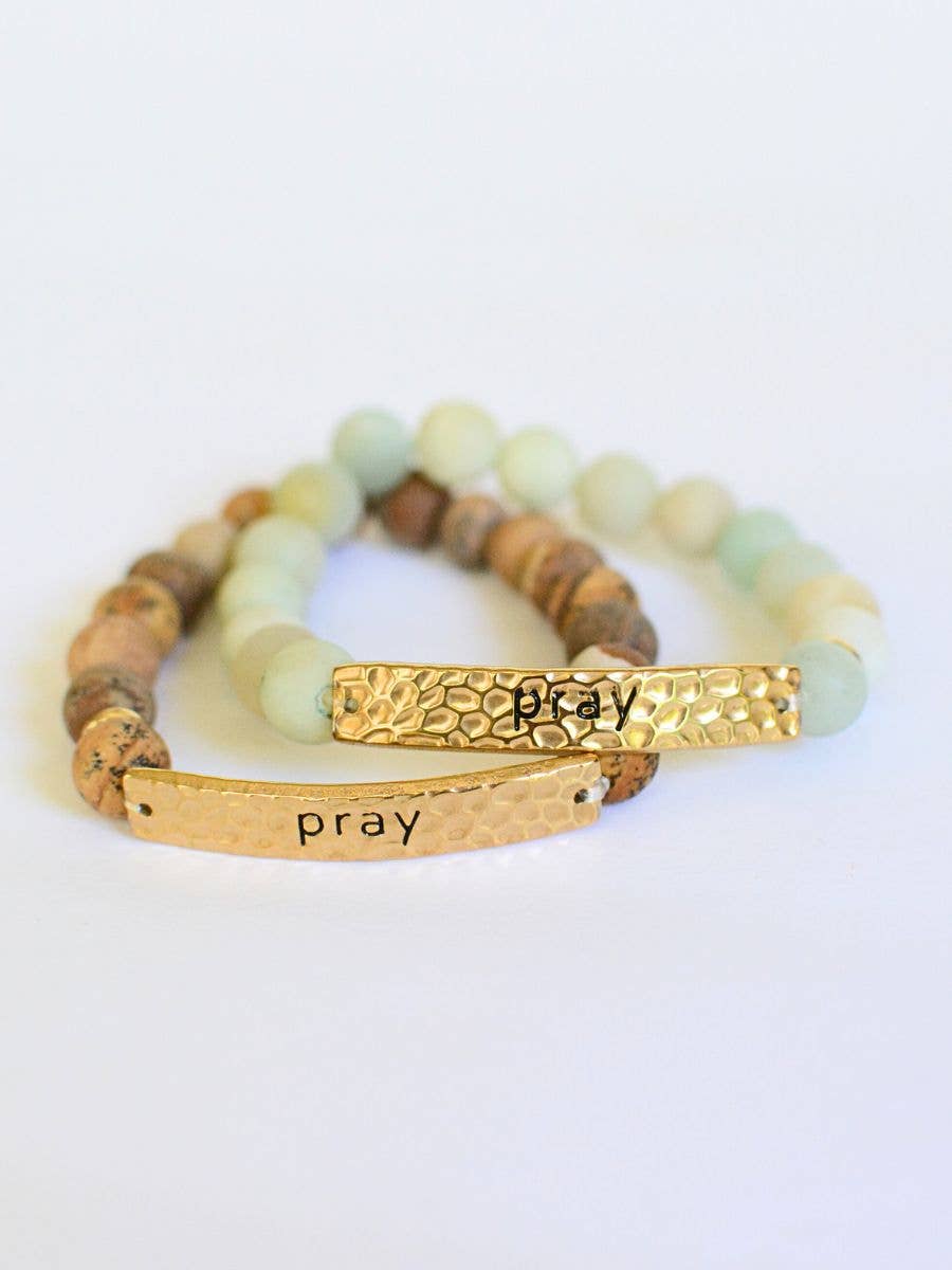 Pray Bracelet – Christian Faith, Catholic Jewelry, Stone