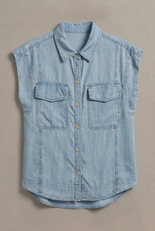 Sleeveless Denim Shirt