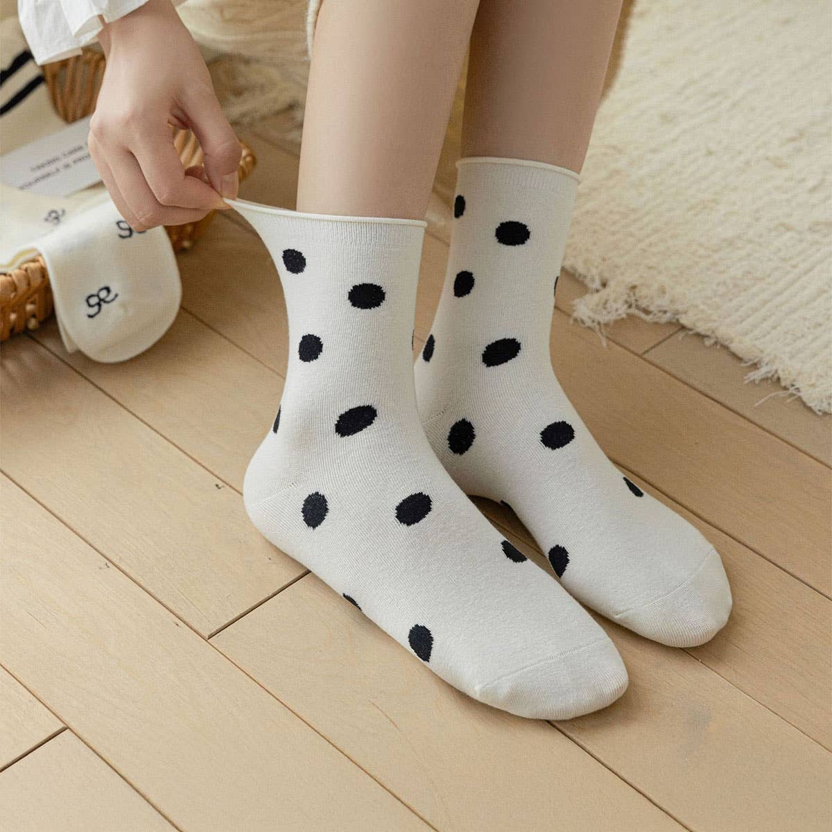 Cute Dots, Stripes, Bow Crew Socks
