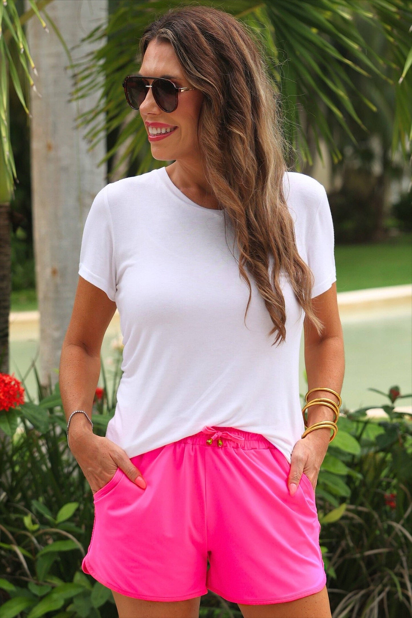 Solid Neon Pink Everyday Shorts