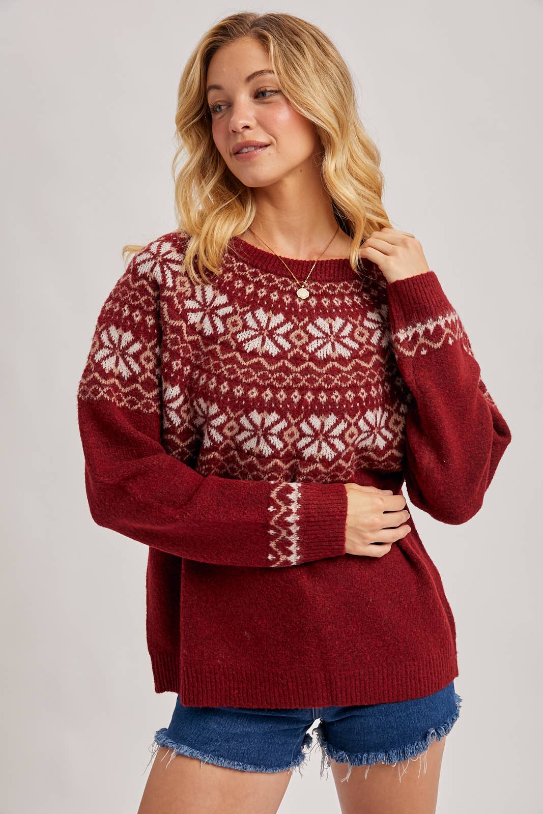 HOLIDAY FAIRE ISLE KNIT SWEATER