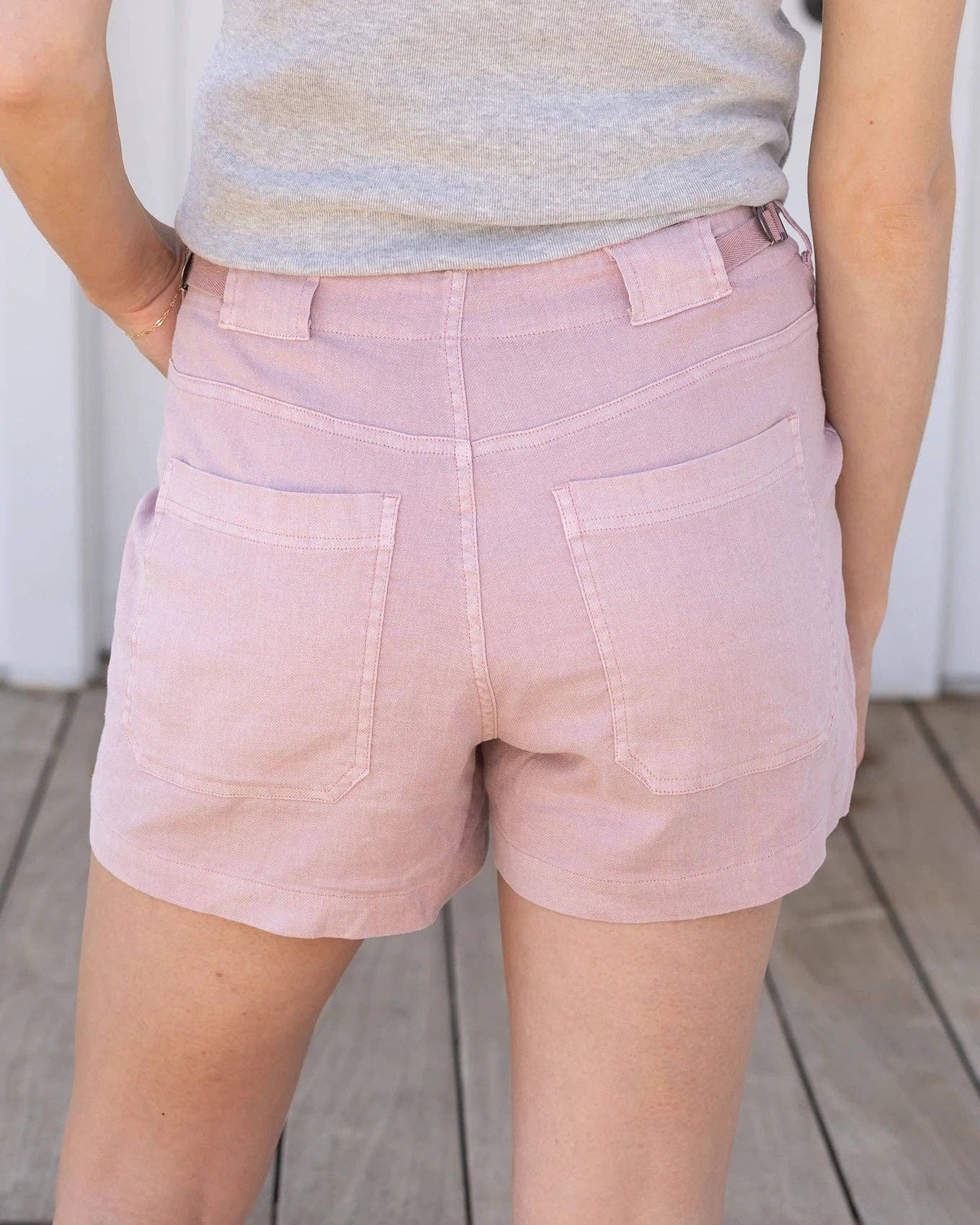 Linen Shorts in Blush
