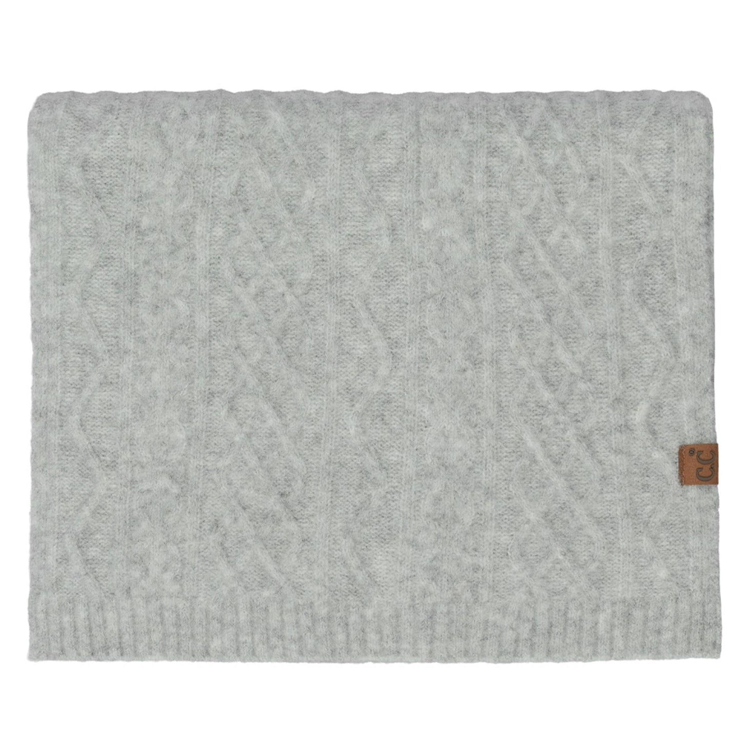 C.C Solid Cable Knit Winter Oblong Scarf