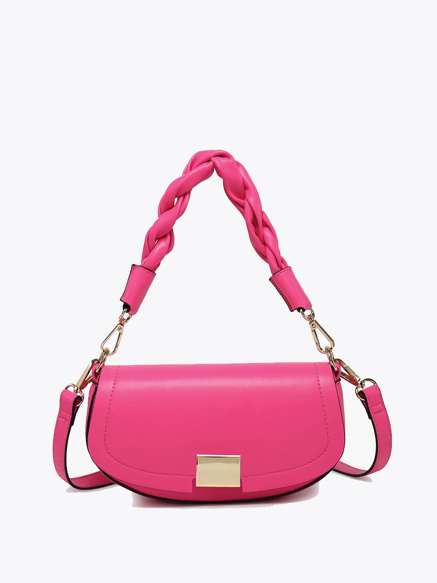 Flapover Crossbody w/ Woven Strap