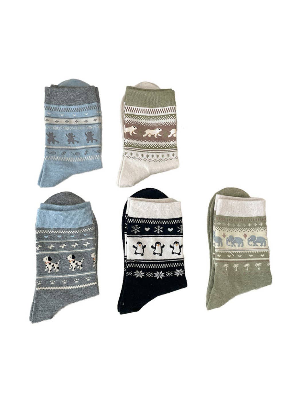 Animal Pattern Cute Pattern Mid-Calf Socks