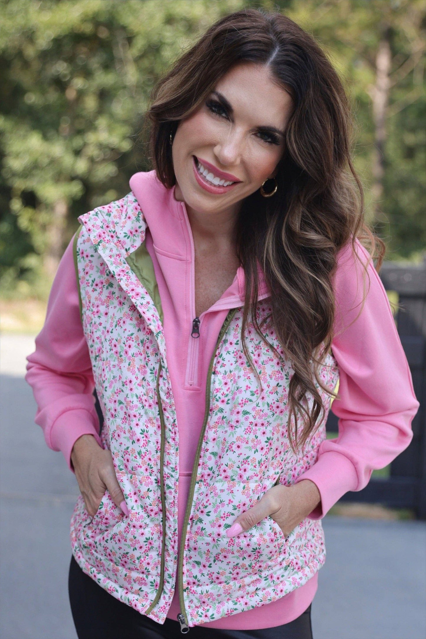 Delilah Floral Puffer Vest