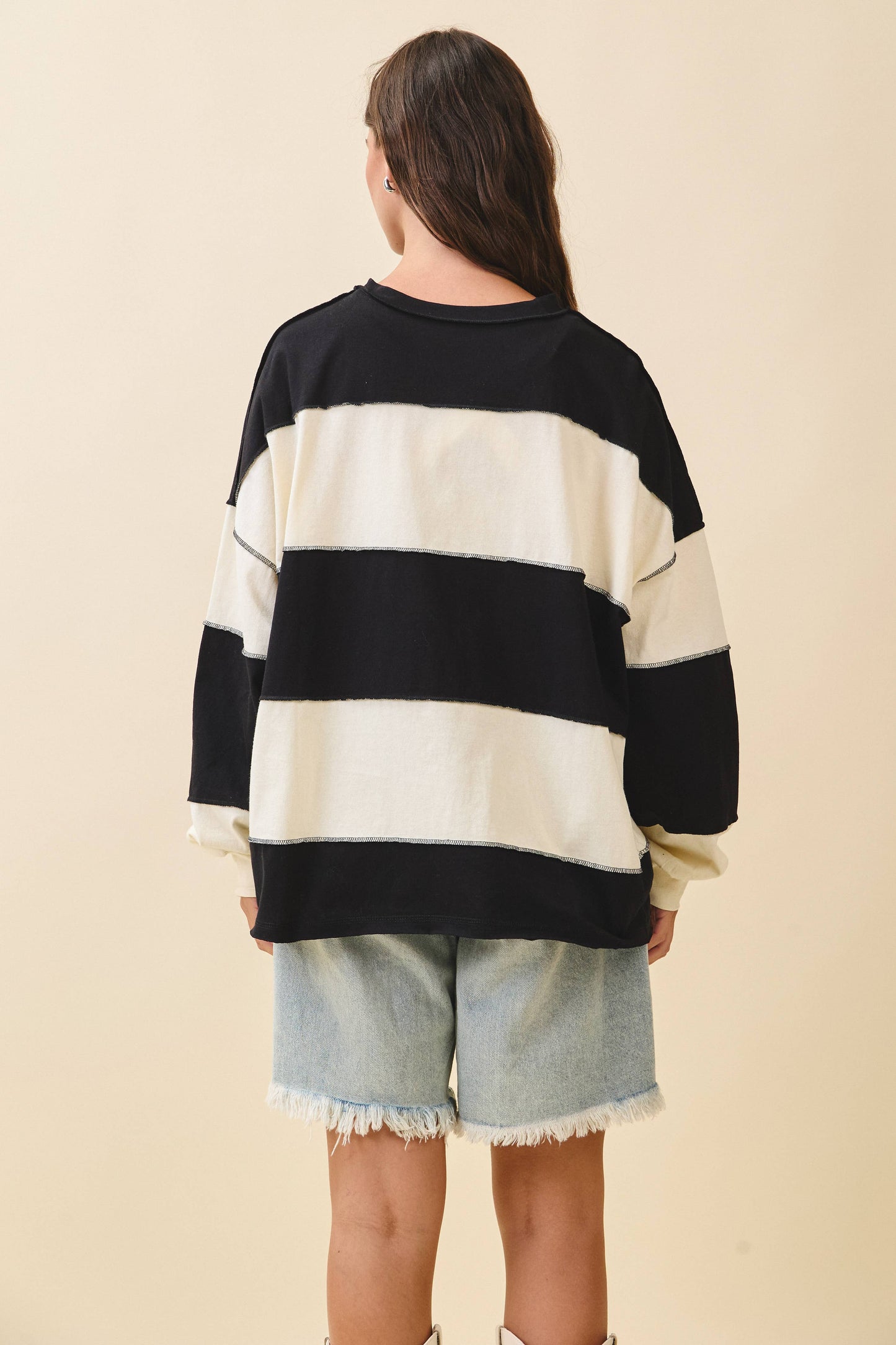 Oversized Color Block Pullover